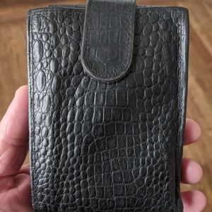 Vintage wallet black alligator skin